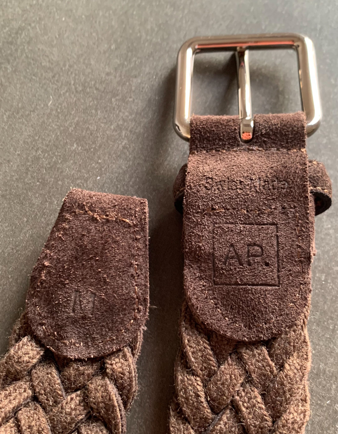 La Ceinture Tressée Cuir Novare, Velours/Suede