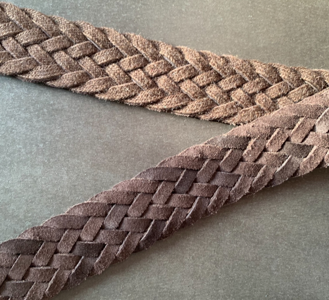 La Ceinture Tressée Cuir Novare, Velours/Suede