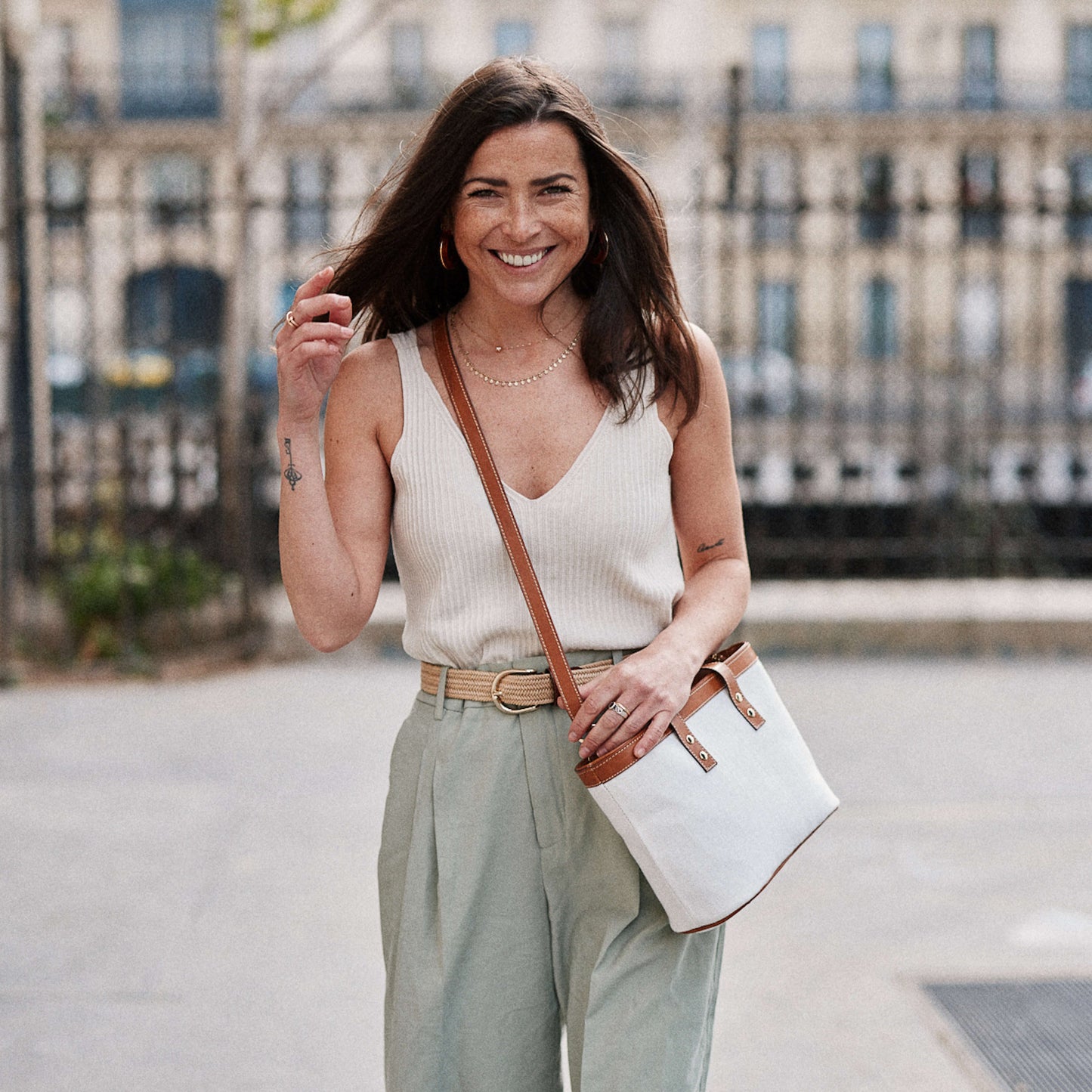 Le Bergame - Crossbody Cuir & Lin