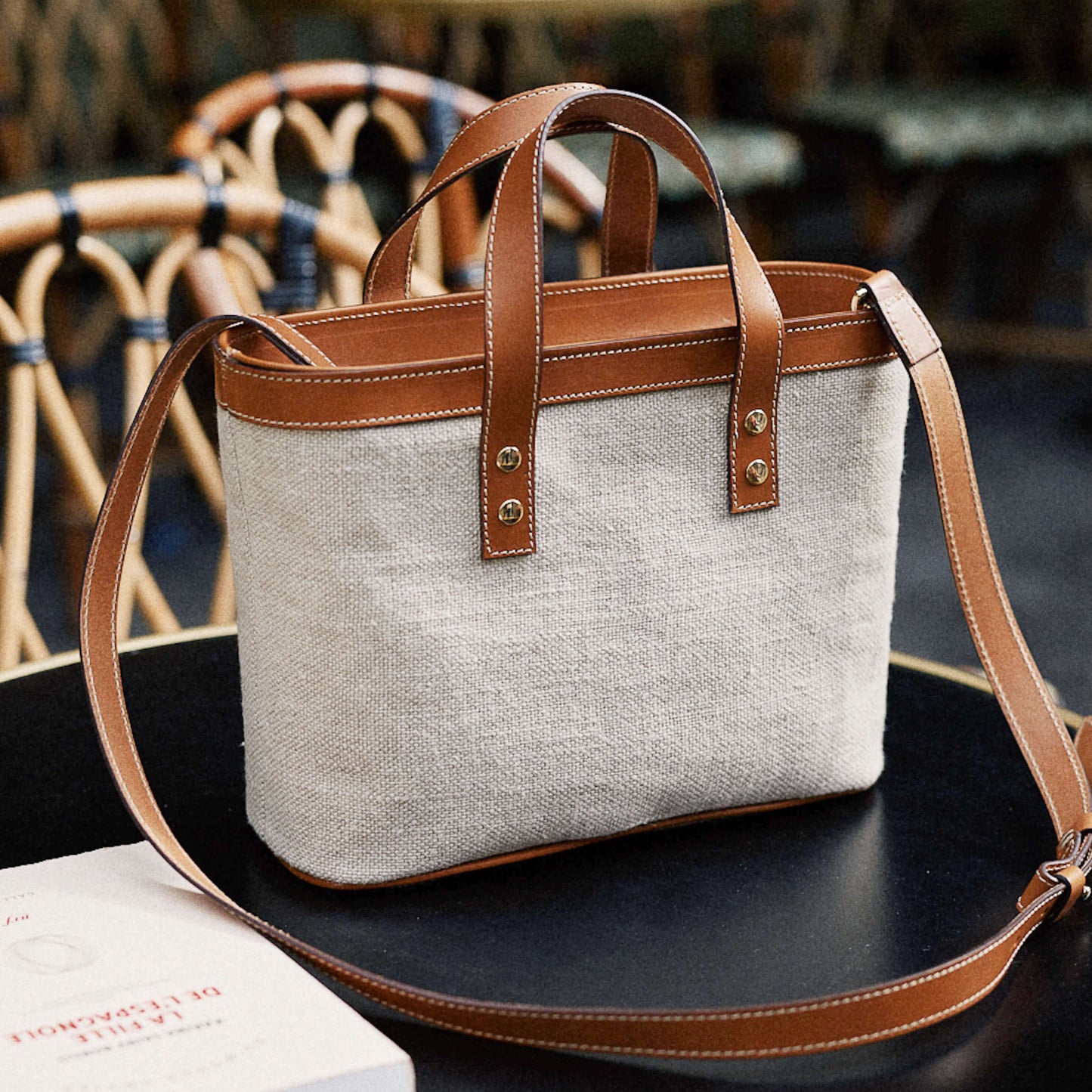 Le Bergame - Crossbody Cuir & Lin