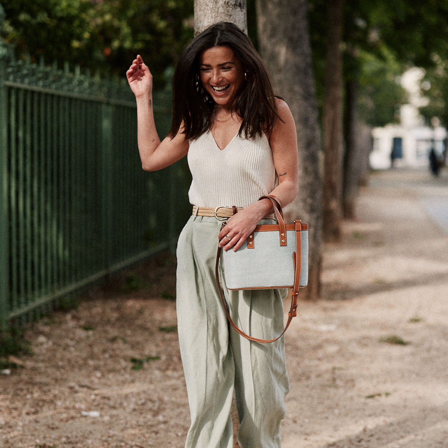 Le Bergame - Crossbody Cuir & Lin
