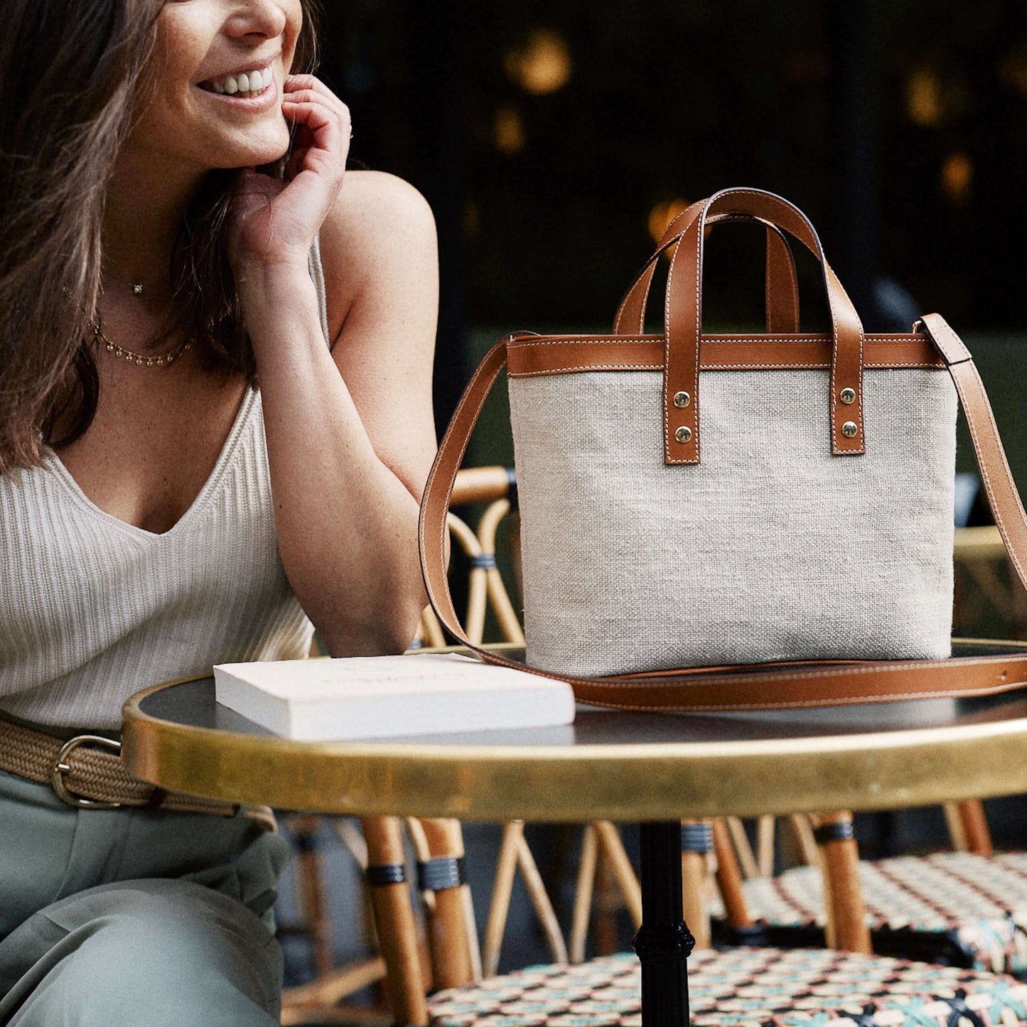 Le Bergame - Crossbody Cuir & Lin