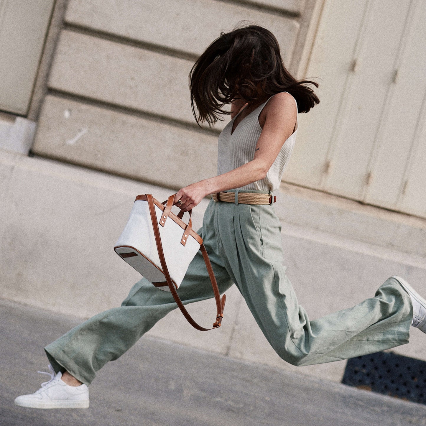 Le Bergame - Crossbody Cuir & Lin