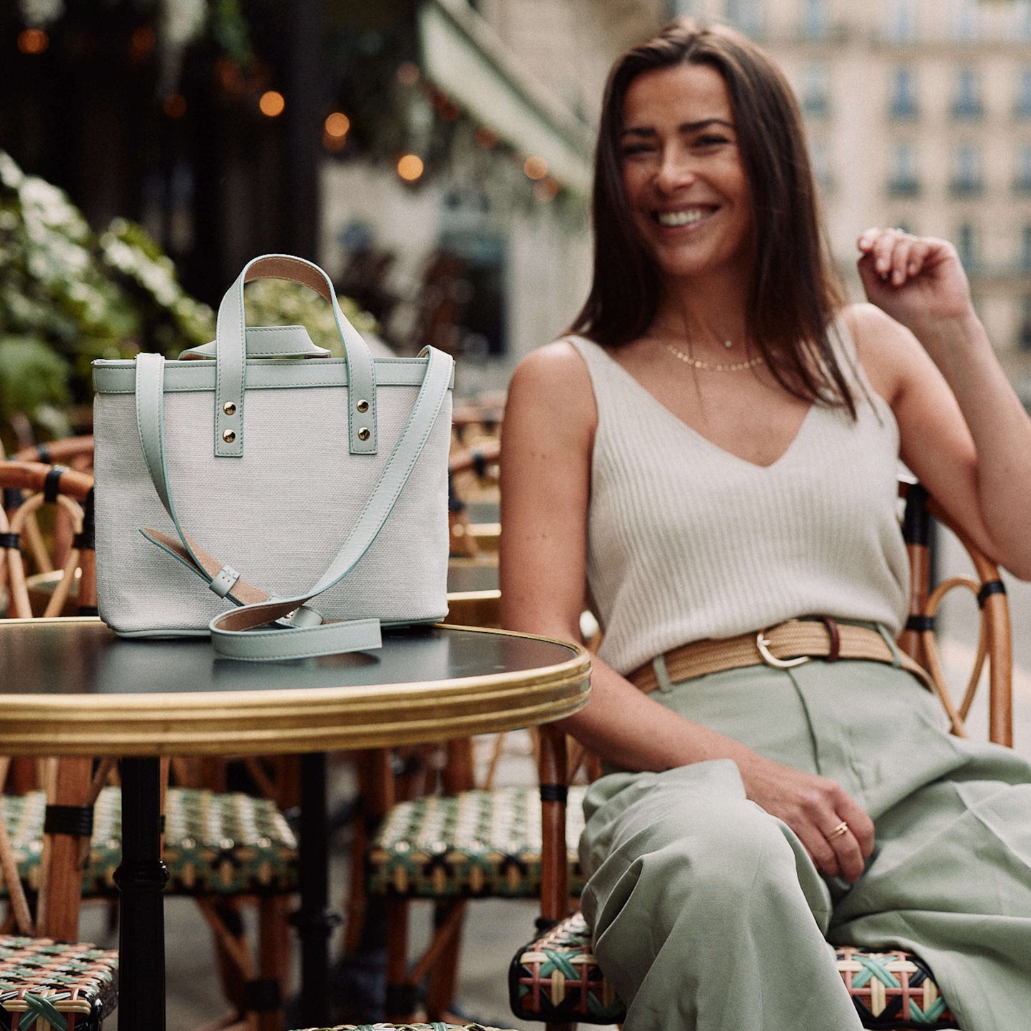 Le Bergame - Crossbody Cuir & Lin