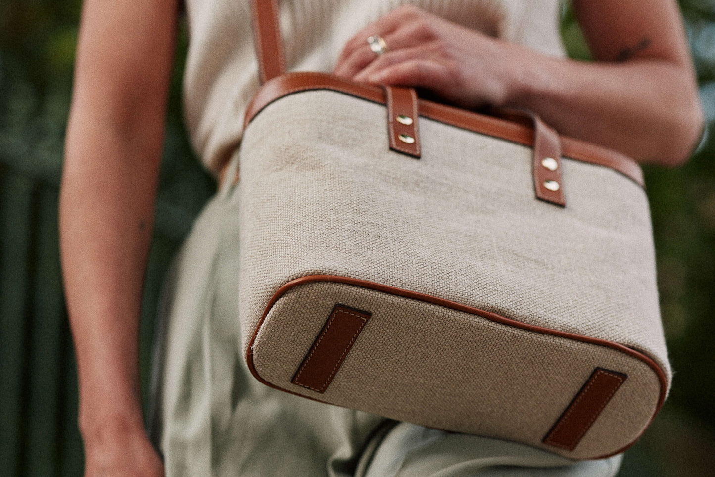 Le Bergame - Crossbody Cuir & Lin