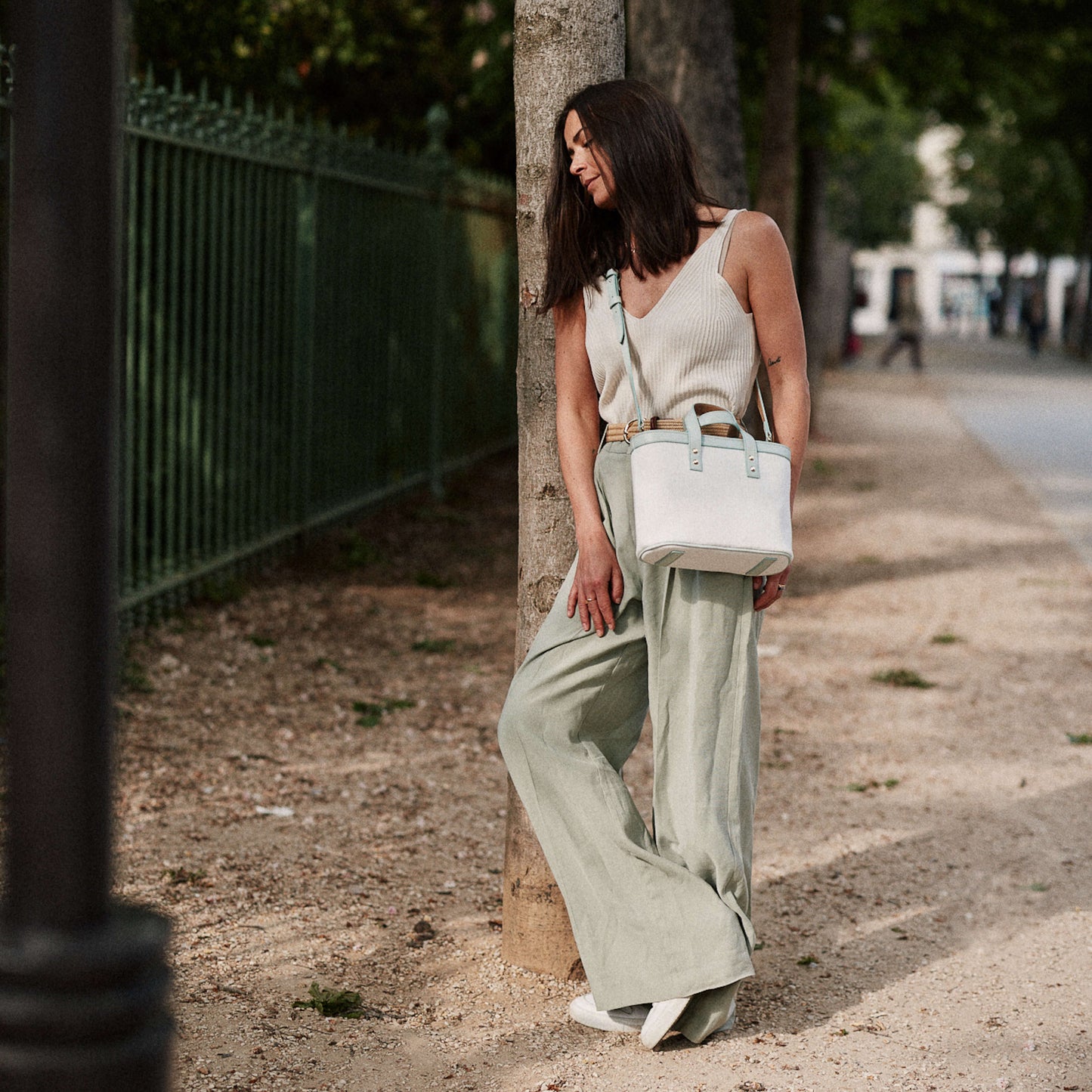 Le Bergame - Crossbody Cuir & Lin