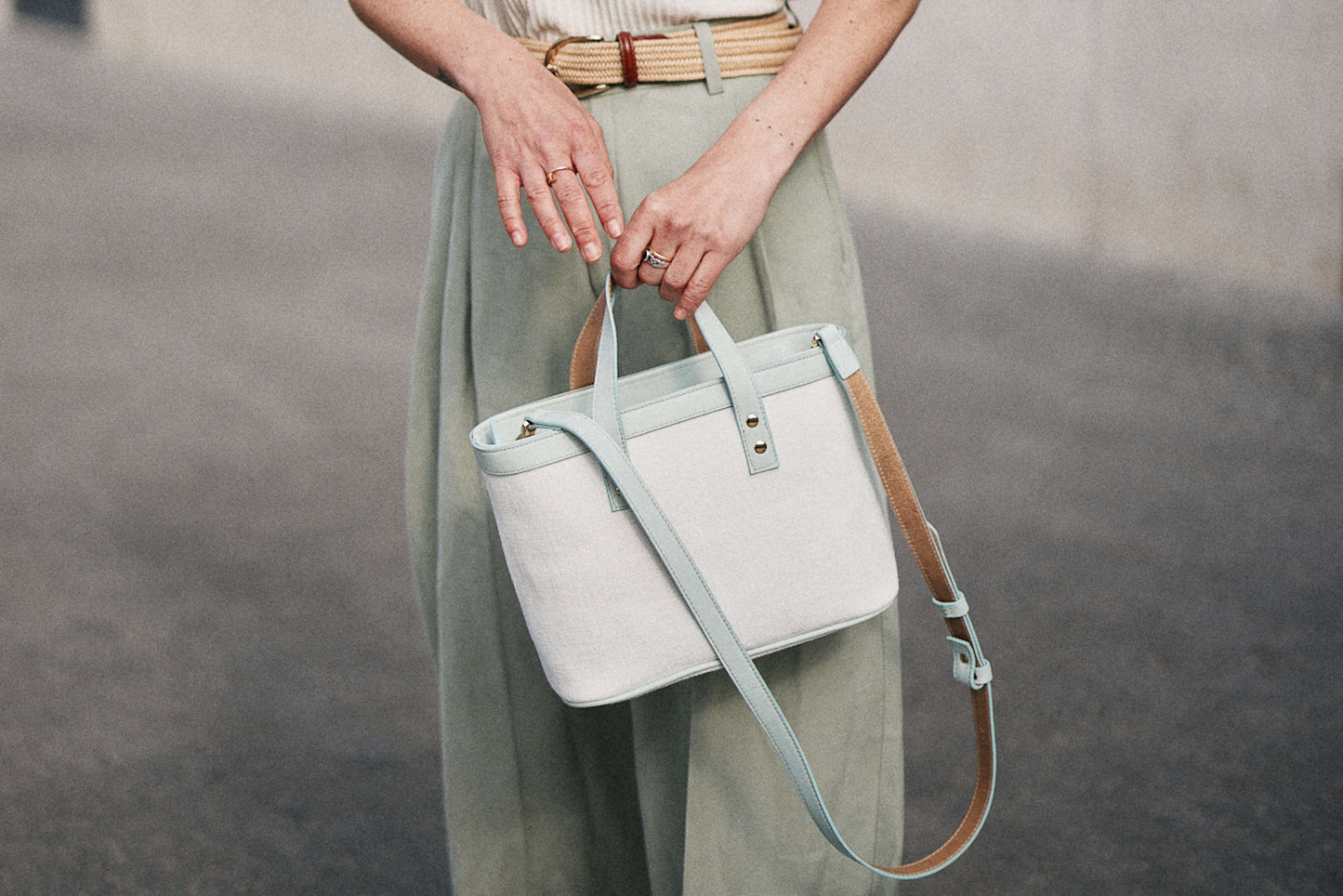 Le Bergame - Crossbody Cuir & Lin