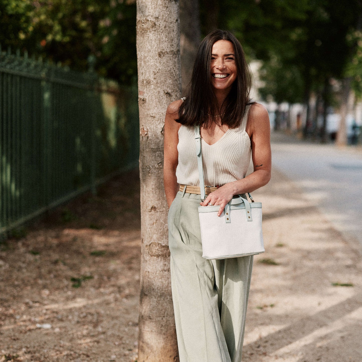 Le Bergame - Crossbody Cuir & Lin