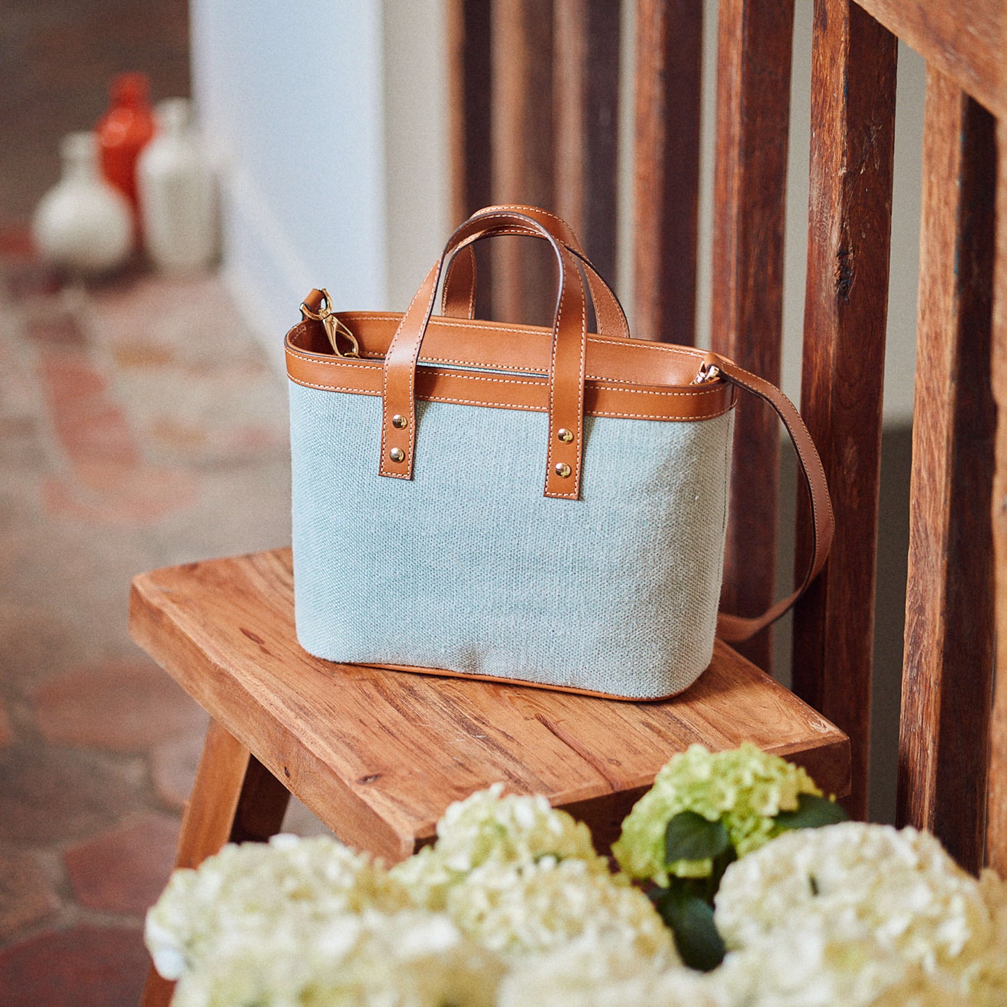 Le Bergame - Crossbody Cuir & Lin