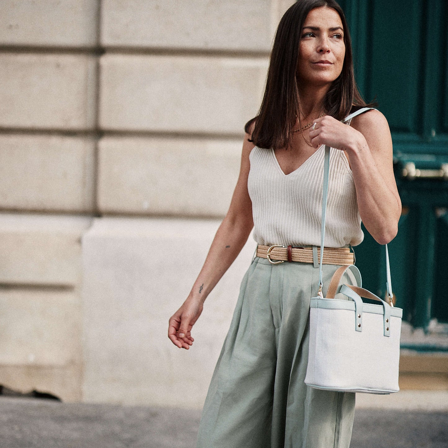 Le Bergame - Crossbody Cuir & Lin