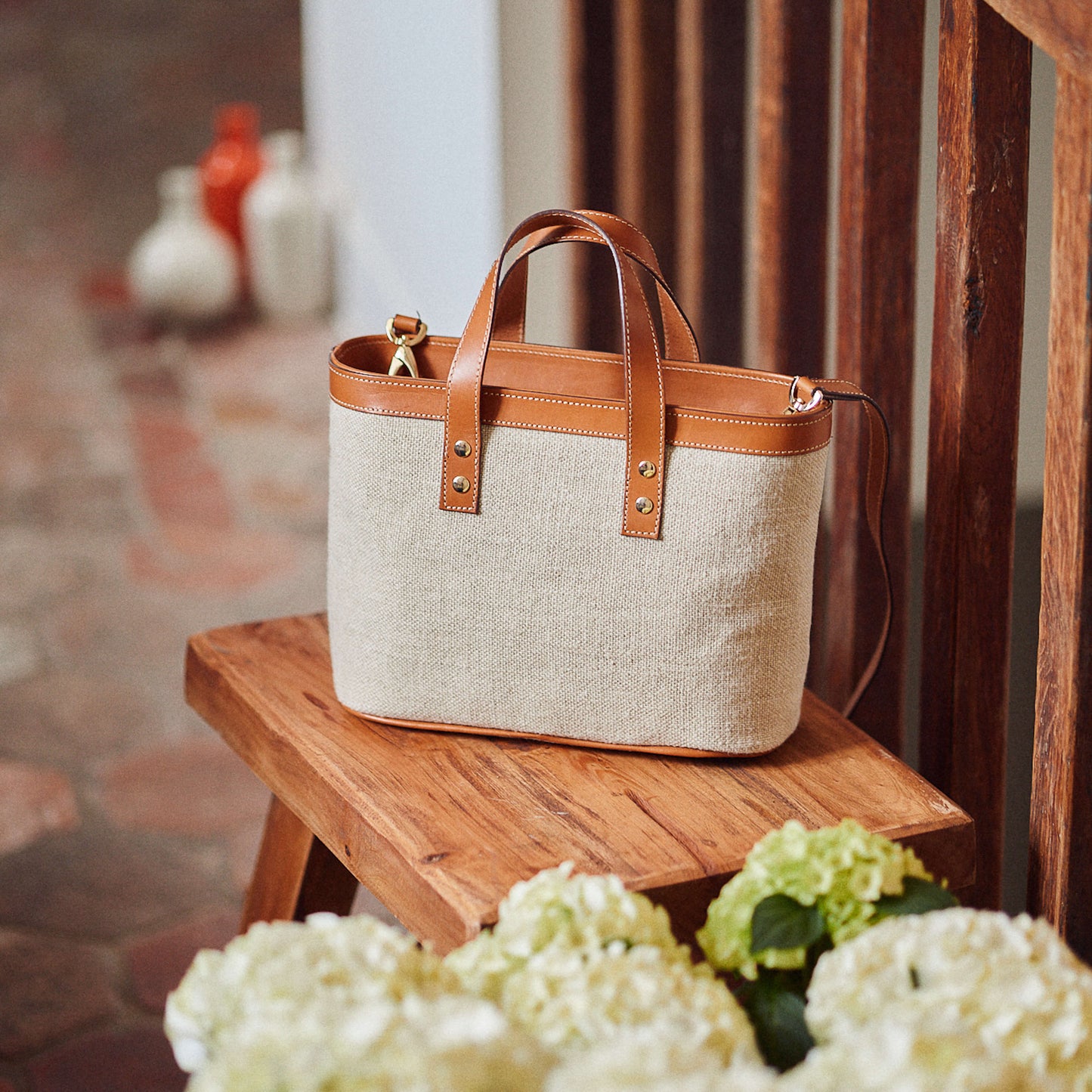 Le Bergame - Crossbody Cuir & Lin