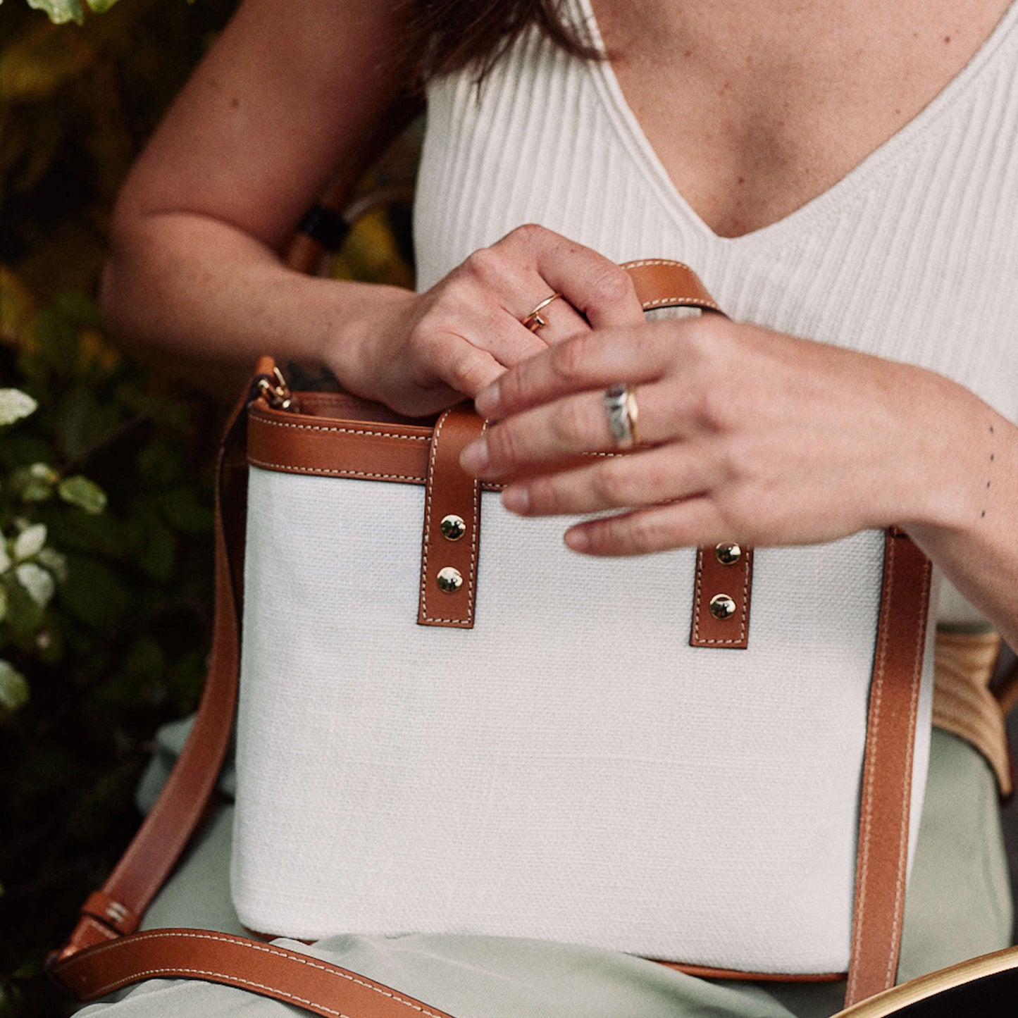 Le Bergame - Crossbody Cuir & Lin