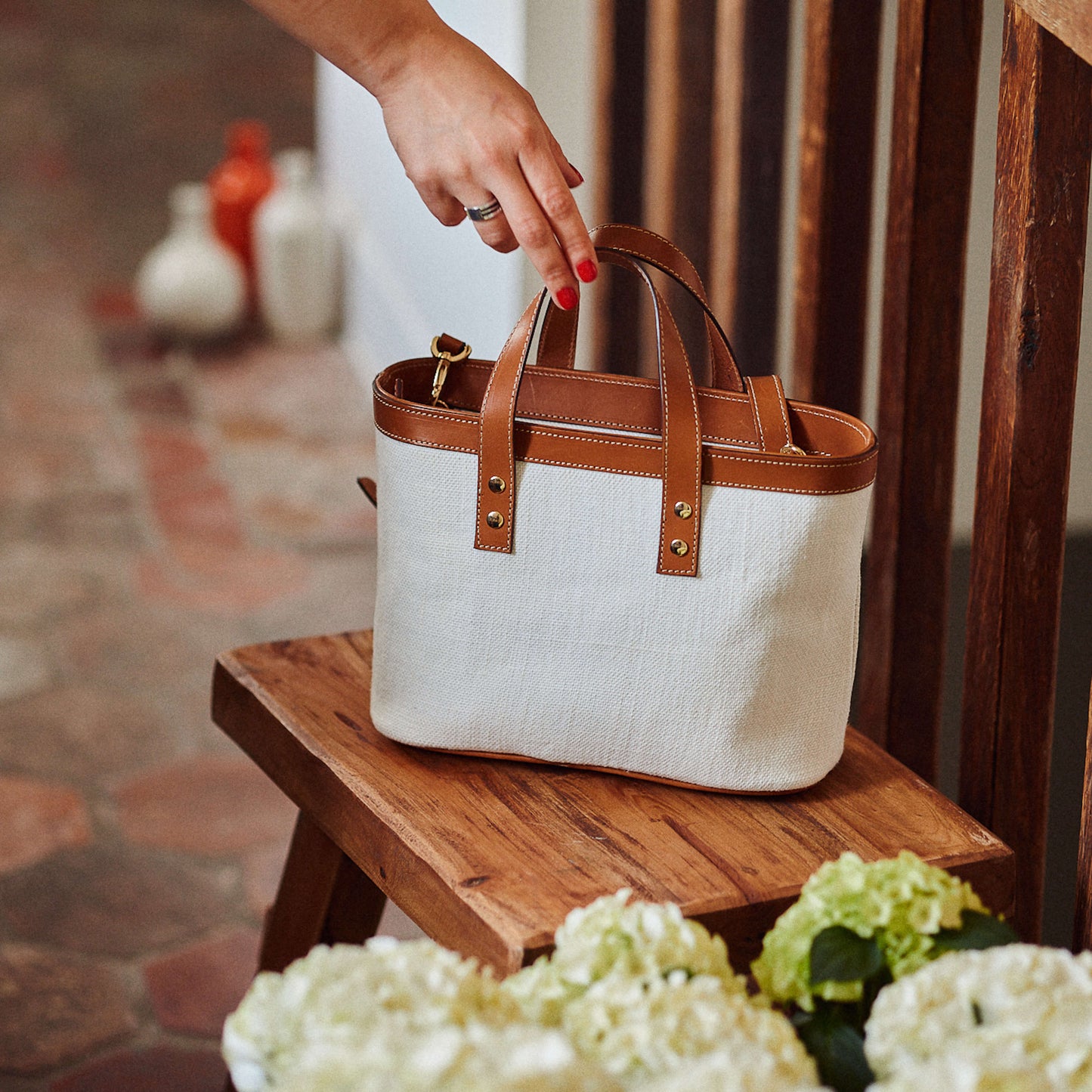 Le Bergame - Crossbody Cuir & Lin