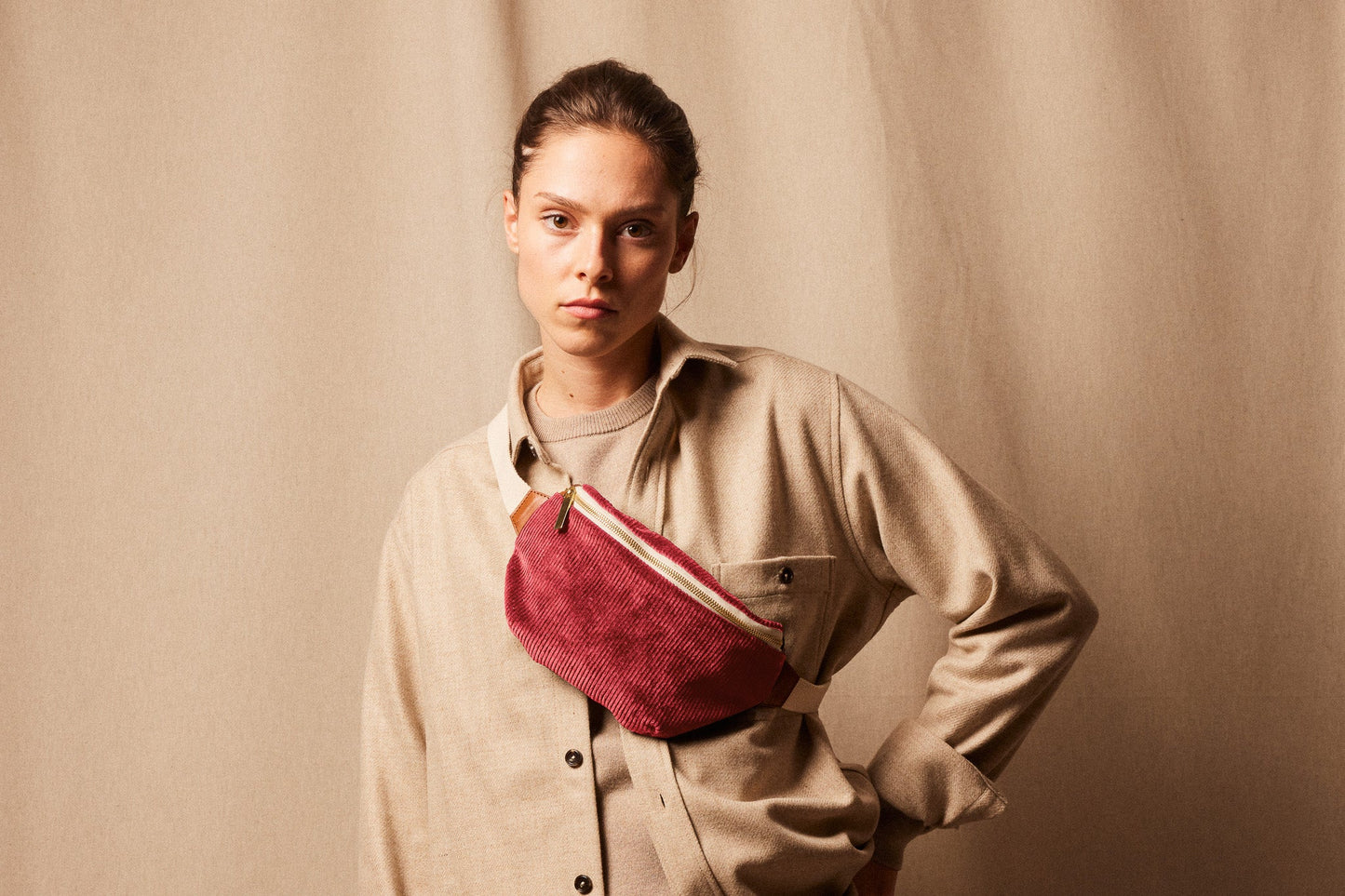 Le Sac Banane Velours & Cuir