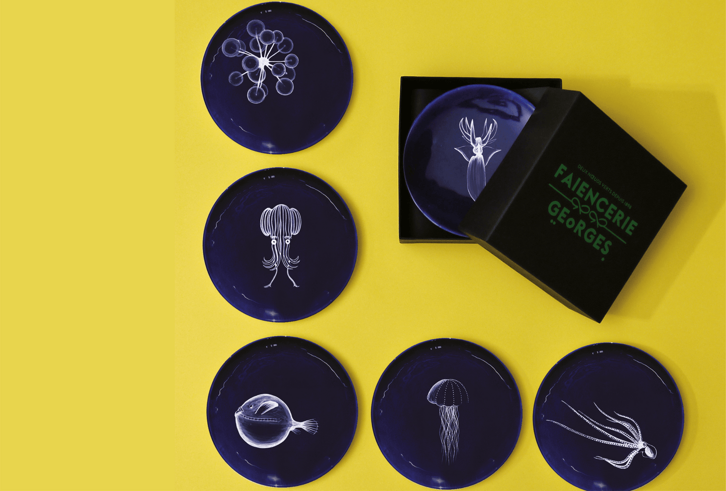 Le Set de 6 Grandes Assiettes Abyss