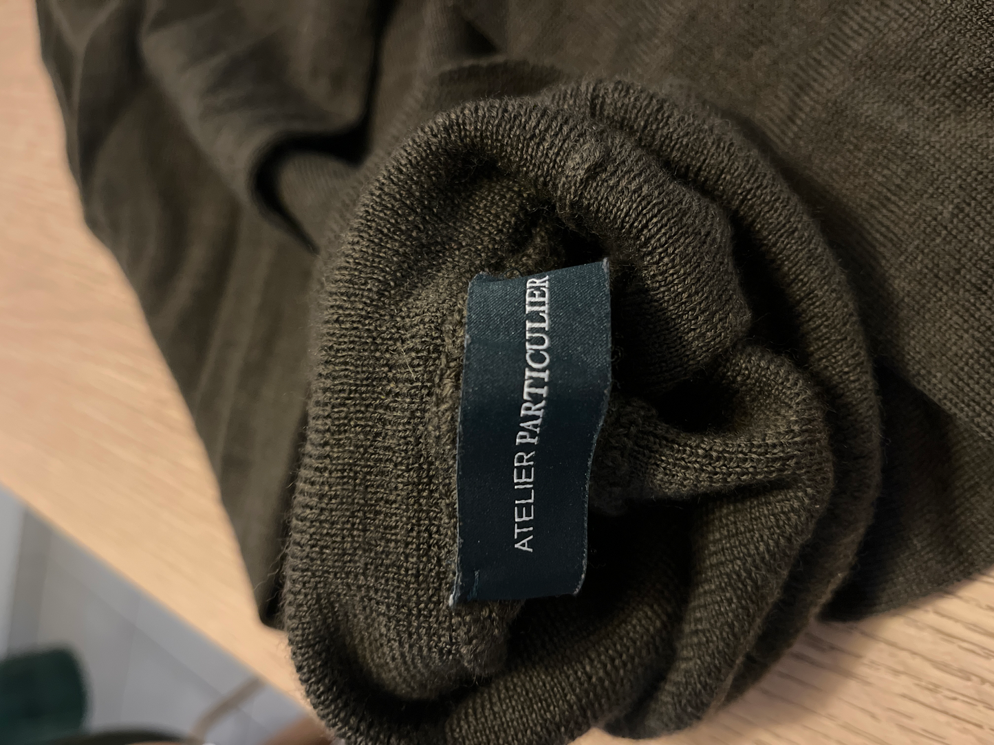 Le Col Roulé Mérinos Interlock Sliven Vert Kaki / S