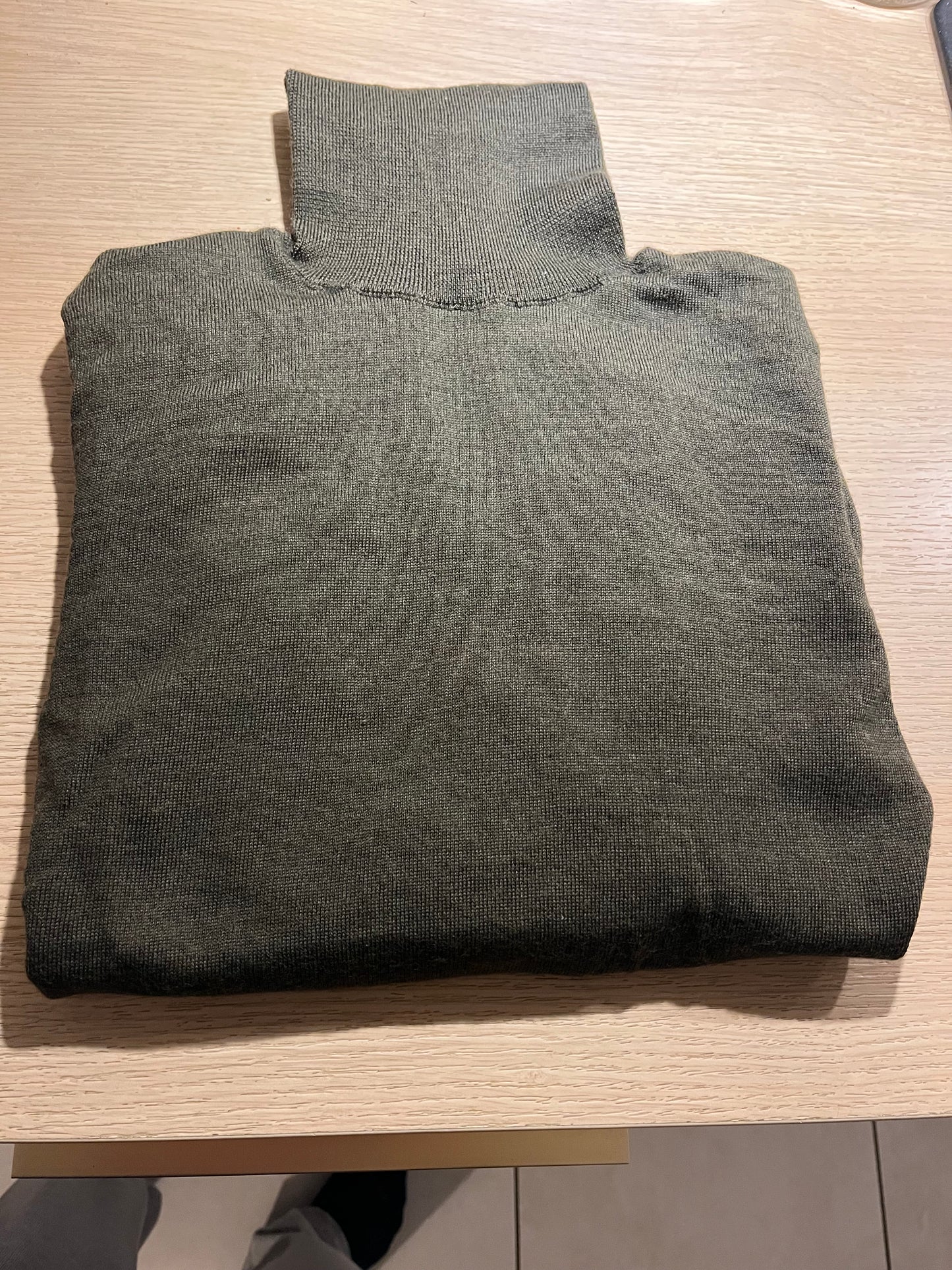 Le Col Roulé Mérinos Interlock Sliven Vert Kaki / S