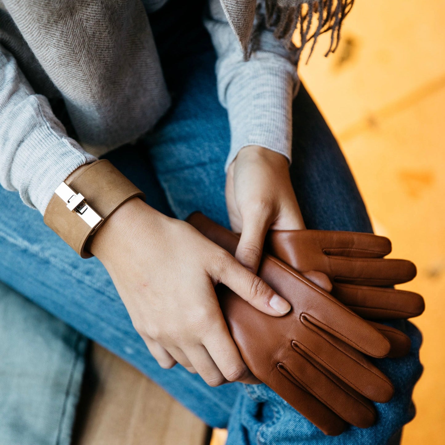 Le Bracelet Cuir Velours