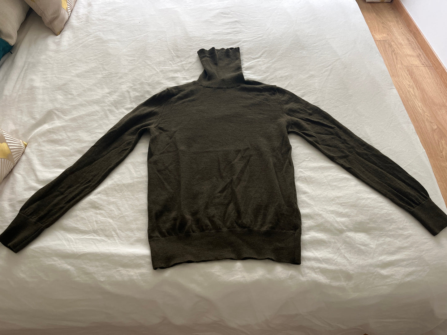 Le Col Roulé Mérinos Interlock Sliven Vert Kaki / S