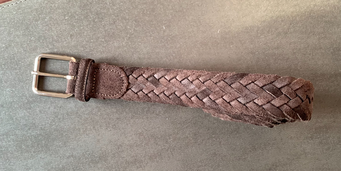 La Ceinture Tressée Cuir Novare, Velours/Suede