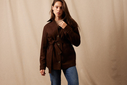 La Veste Saharienne Laine Shetland