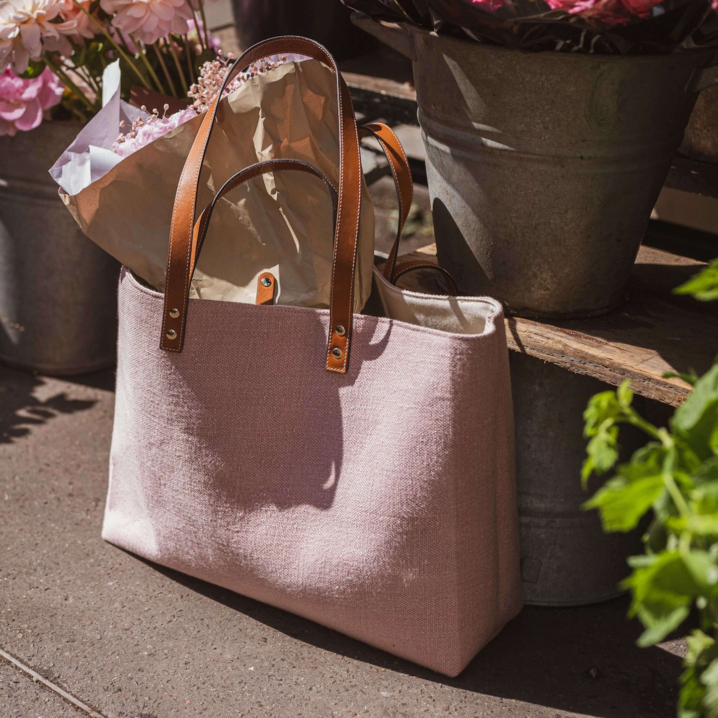 Le Sac Cabas Cuir & Lin