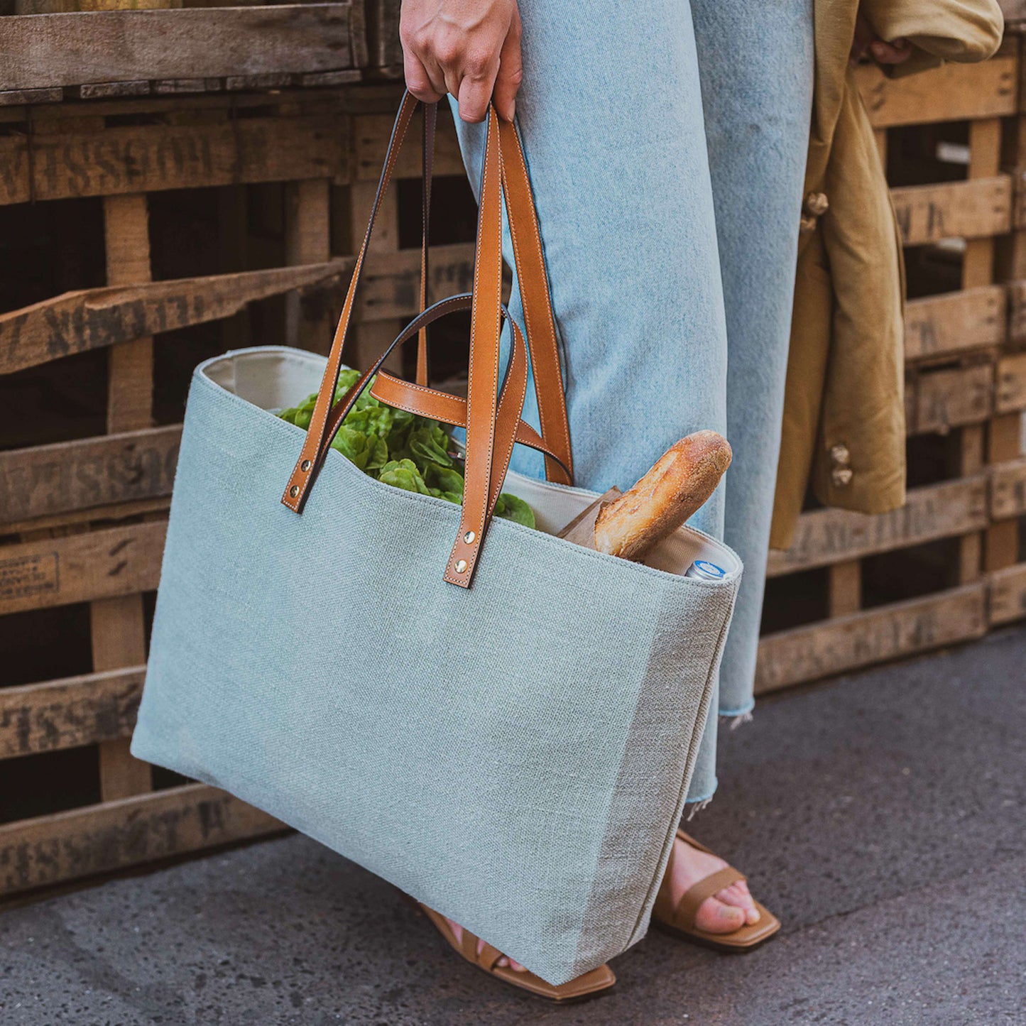 Le Sac Cabas Cuir & Lin