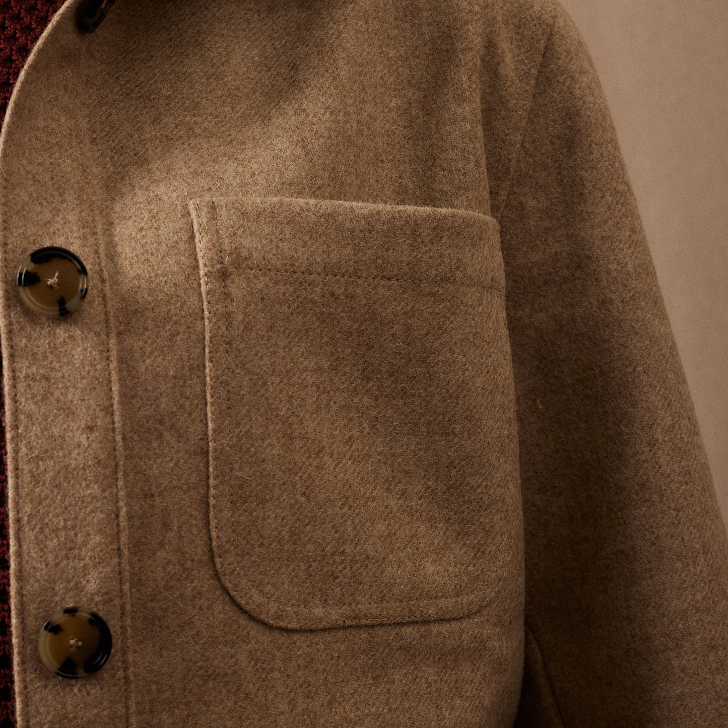 La Veste Saharienne Laine Shetland