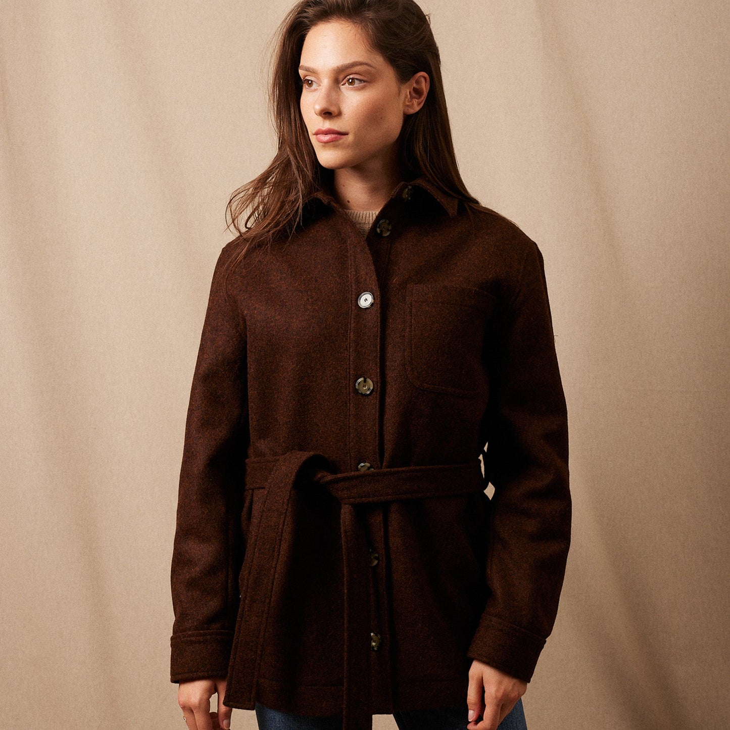 La Veste Saharienne Laine Shetland