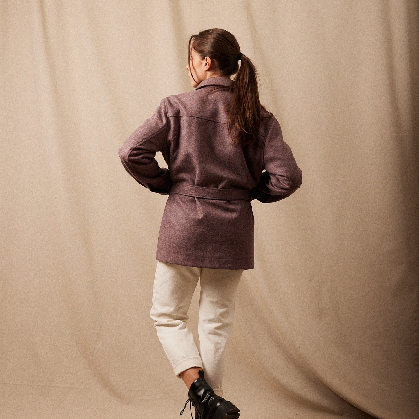 La Veste Saharienne Laine Shetland
