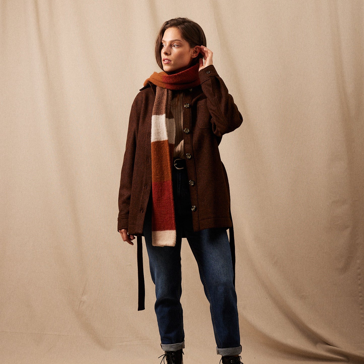 La Veste Saharienne Laine Shetland