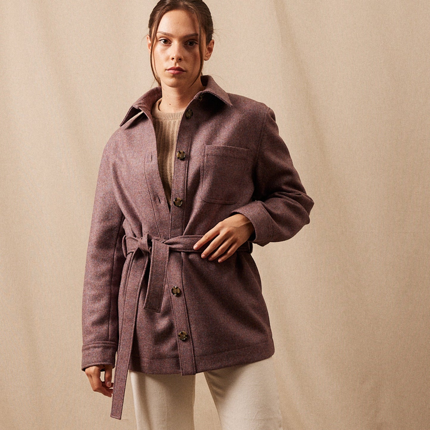La Veste Saharienne Laine Shetland