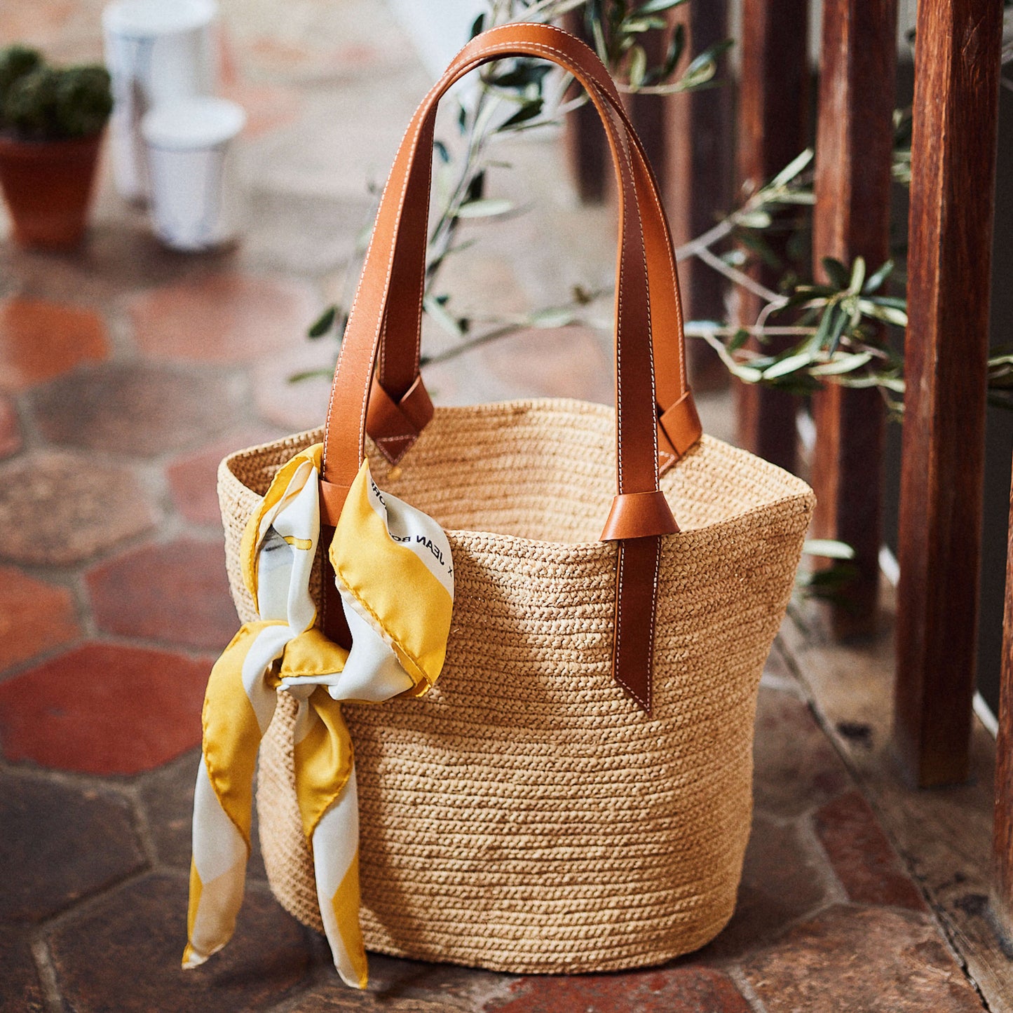 Le Sac Cabas Cuir et Raphia