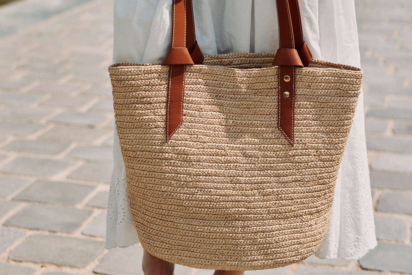 Le Sac Cabas Cuir et Raphia