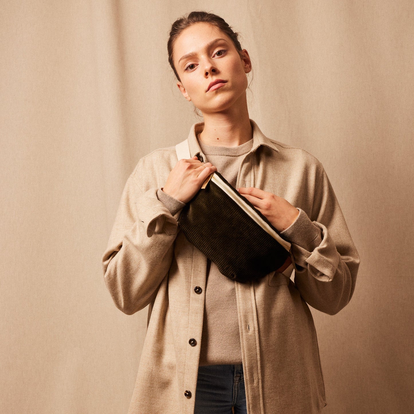 Le Sac Banane Velours & Cuir