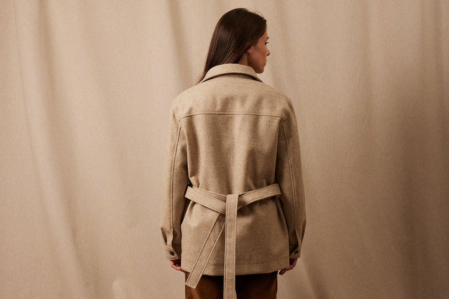 La Veste Saharienne Laine Shetland