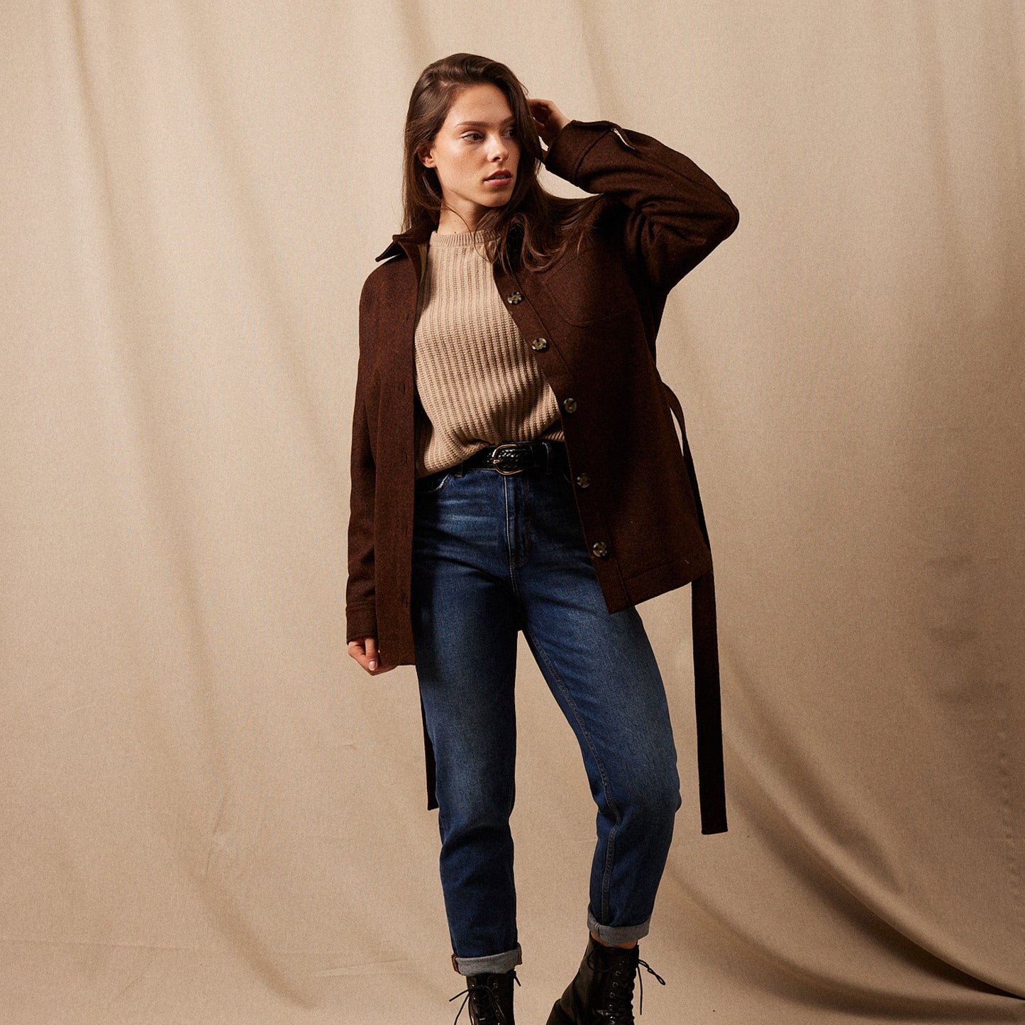 La Veste Saharienne Laine Shetland