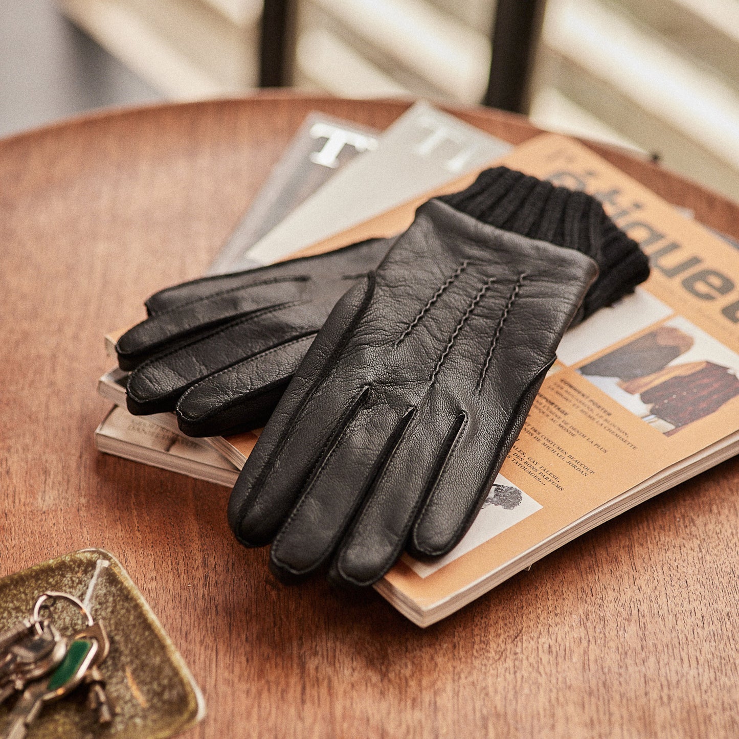Les Gants Cuir Casual Homme