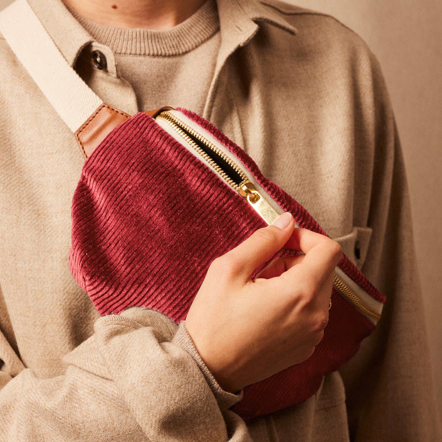 Le Sac Banane Velours & Cuir