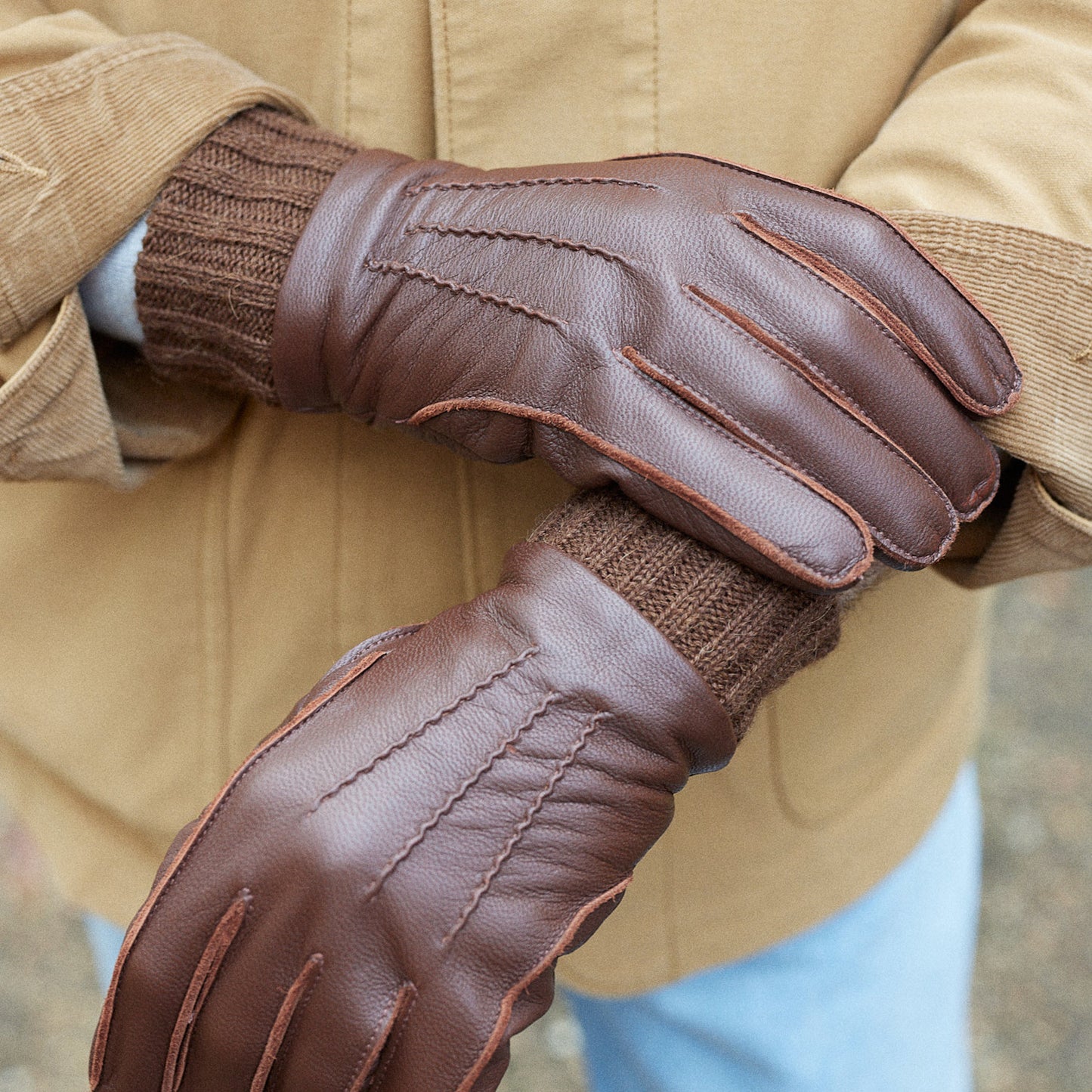 Les Gants Cuir Casual Homme
