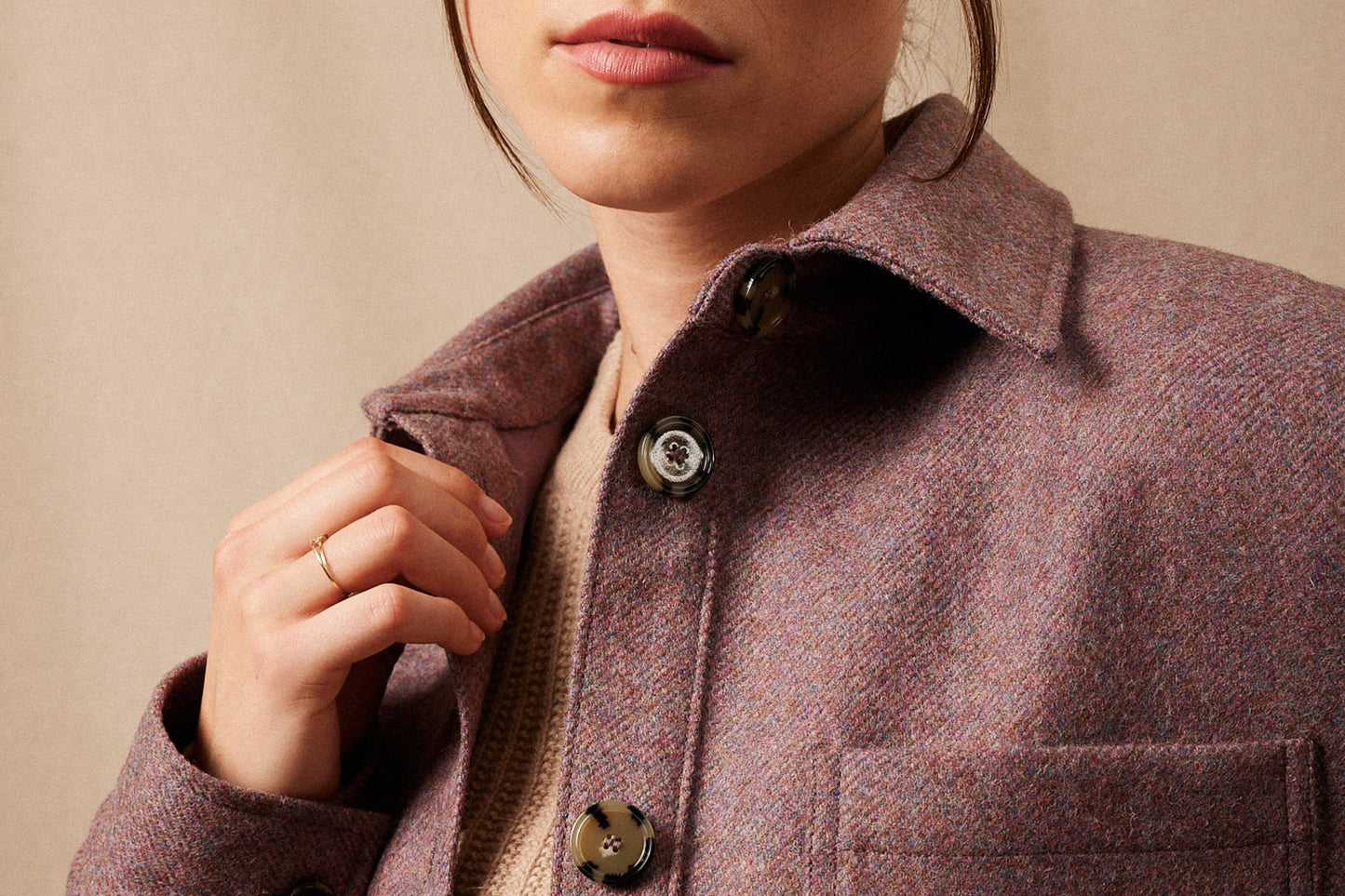 La Veste Saharienne Laine Shetland