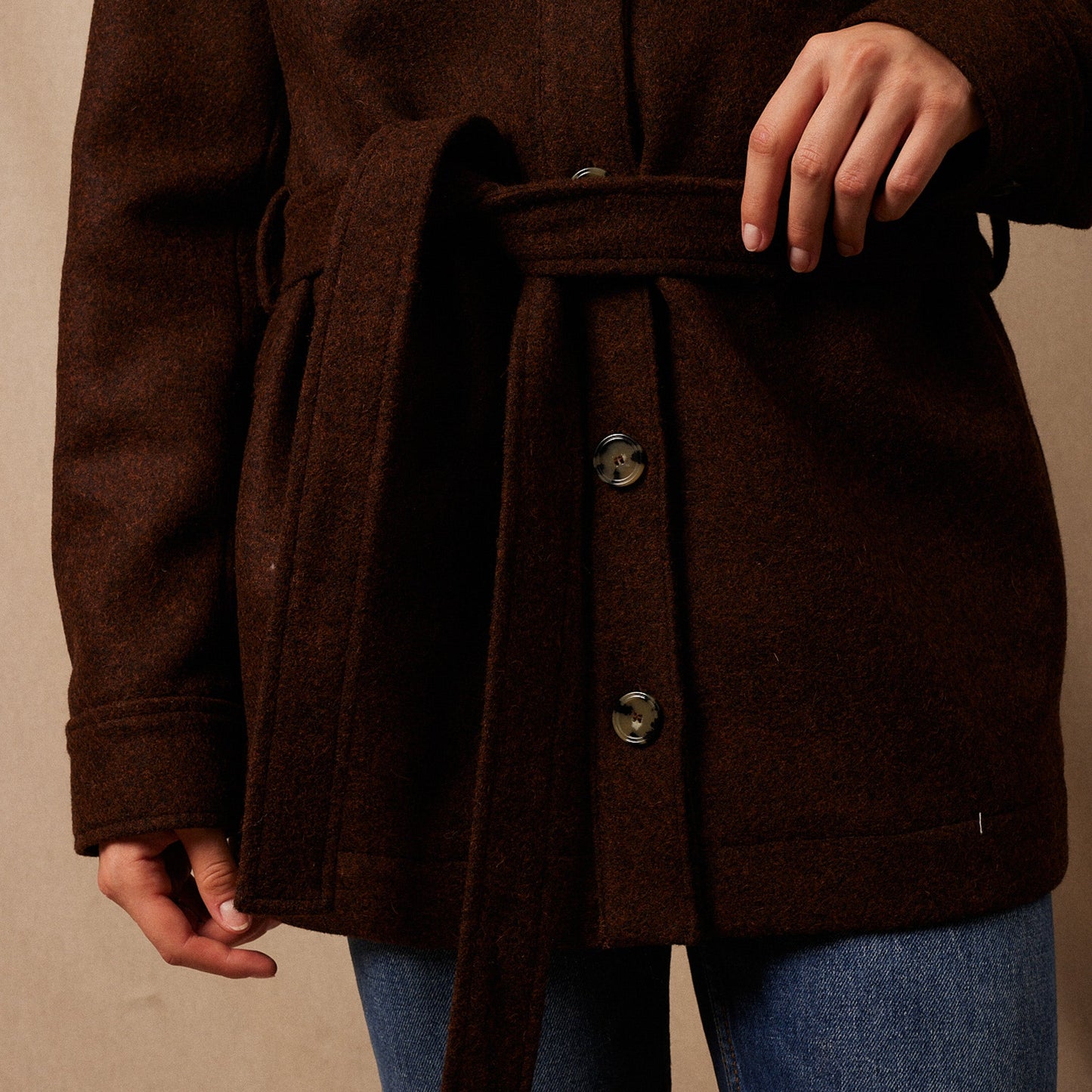La Veste Saharienne Laine Shetland