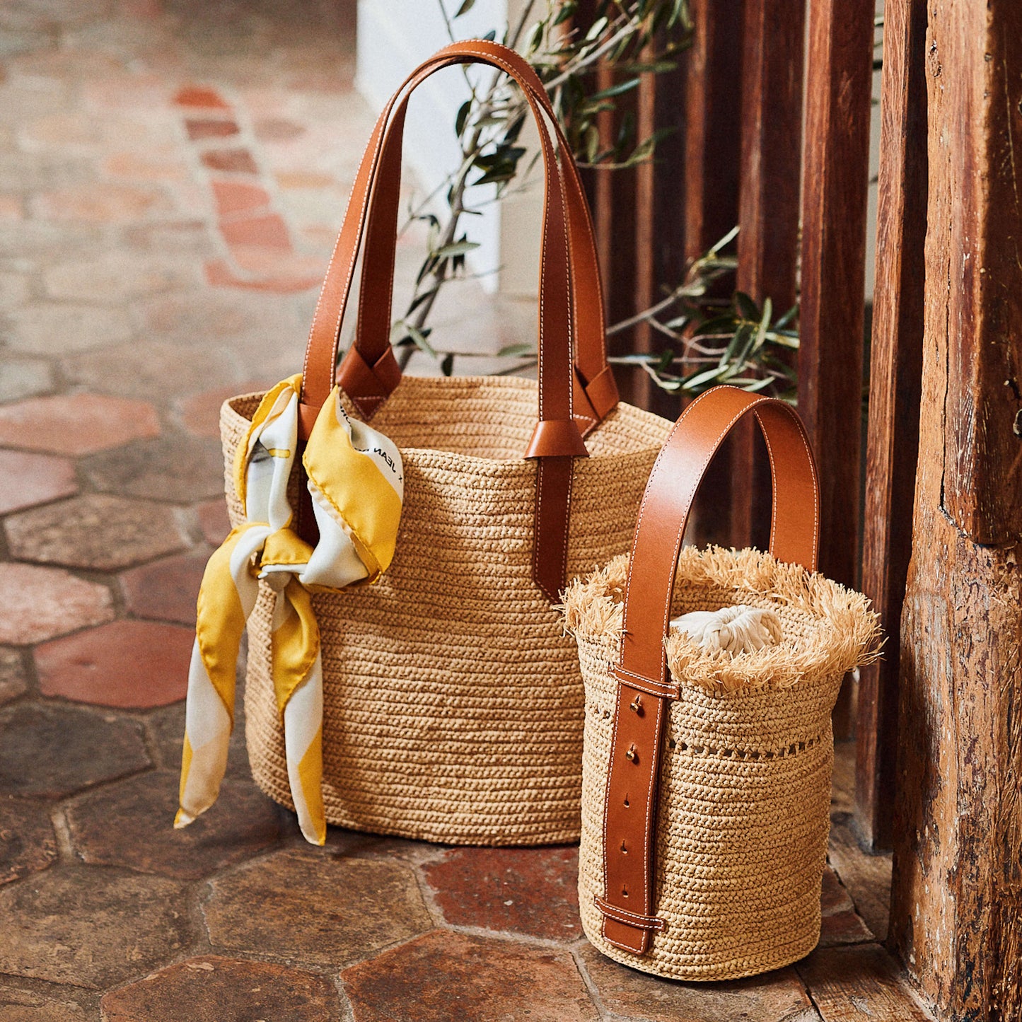 Le Sac Cabas Cuir et Raphia