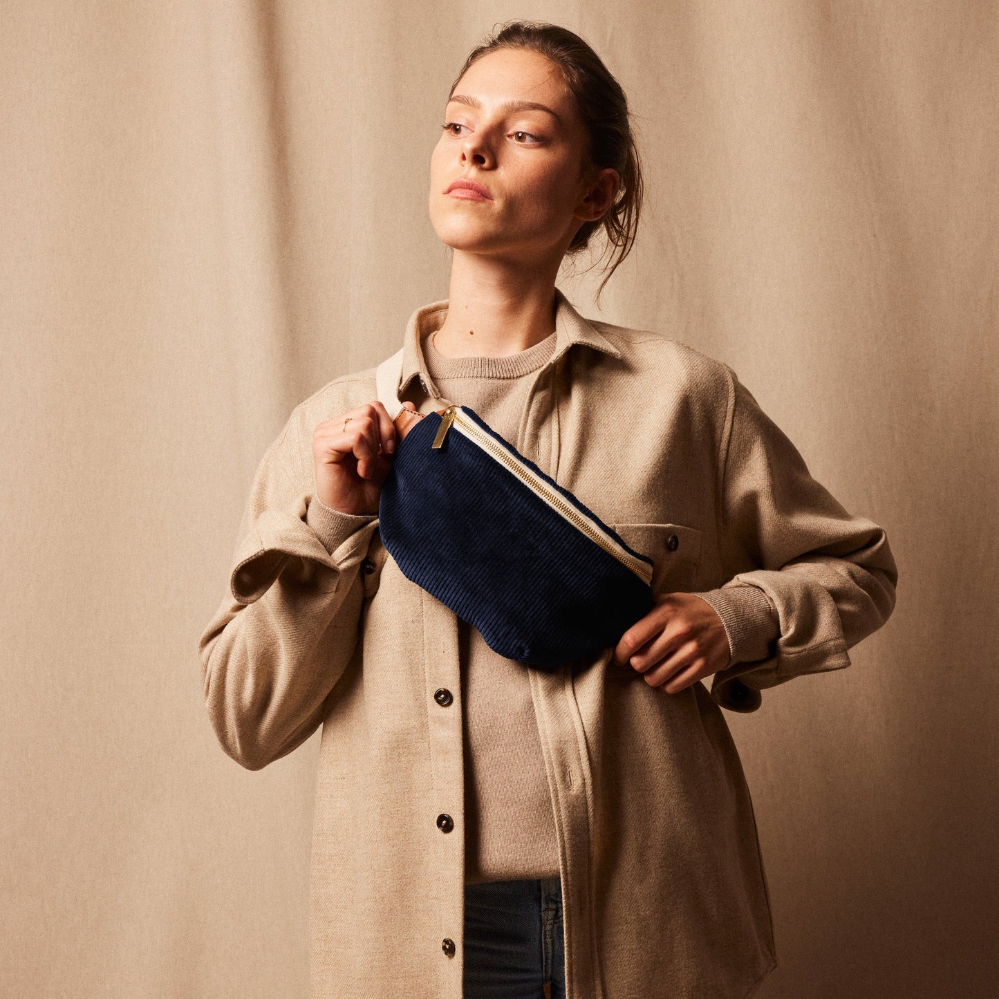 Le Sac Banane Velours & Cuir