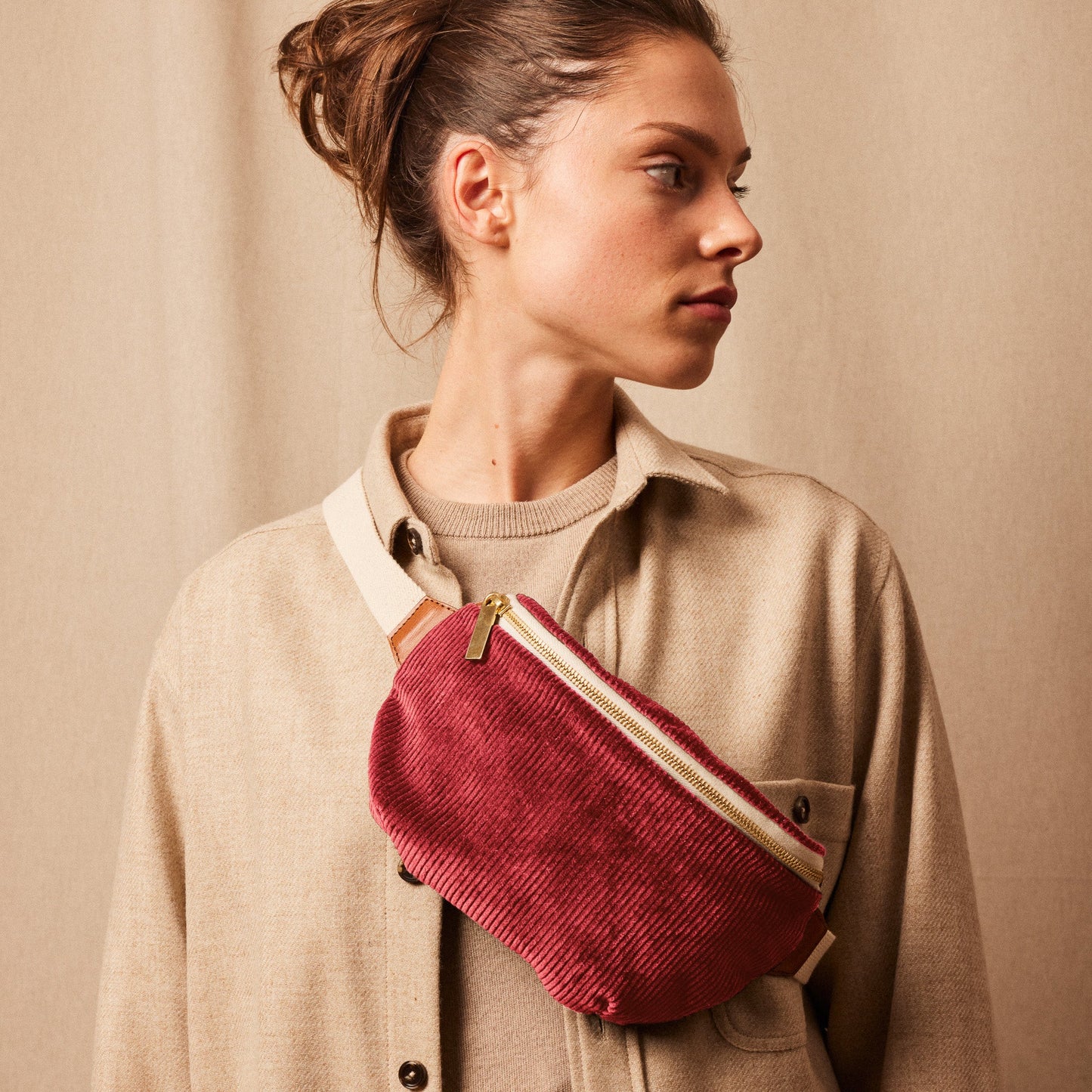 Le Sac Banane Velours & Cuir