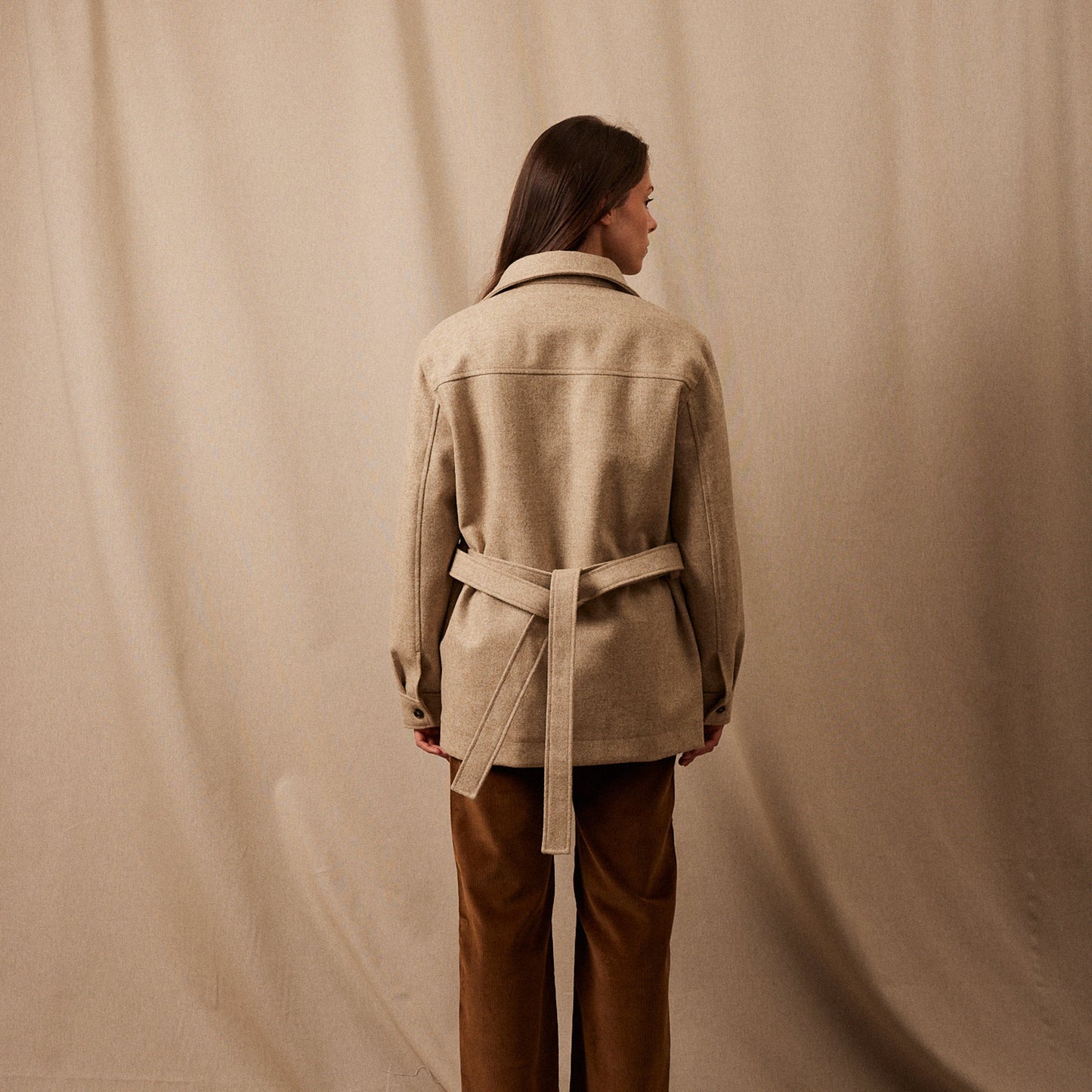 La Veste Saharienne Laine Shetland
