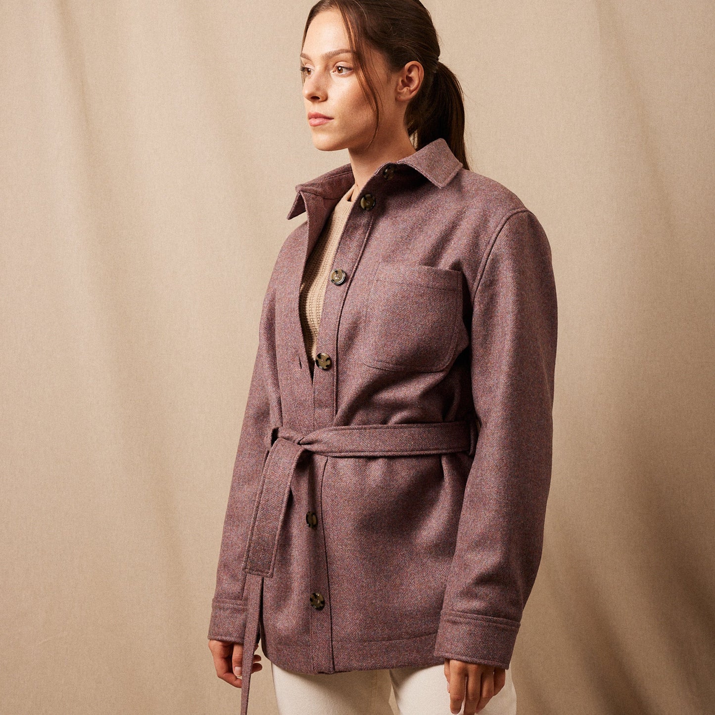 La Veste Saharienne Laine Shetland