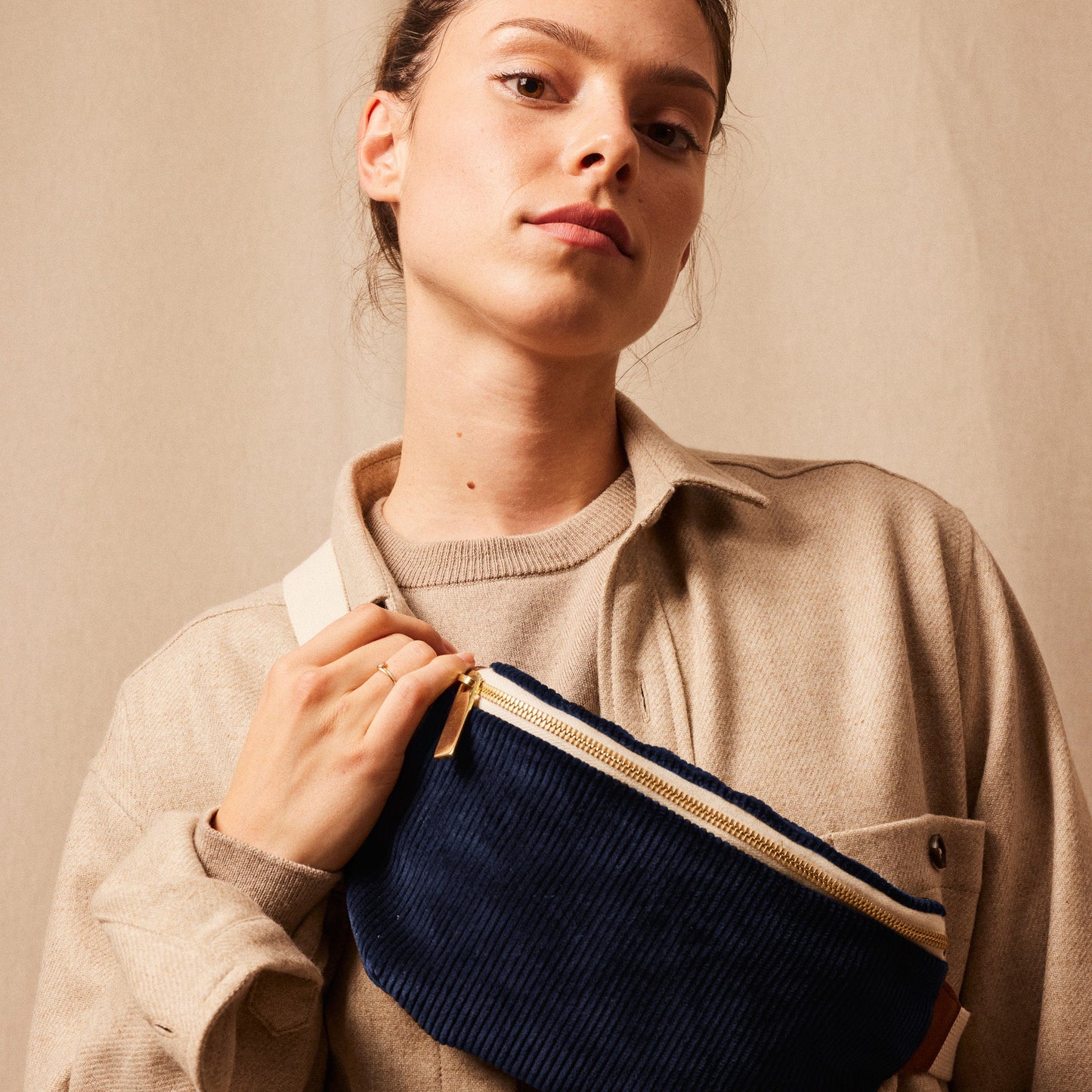 Le Sac Banane Velours & Cuir