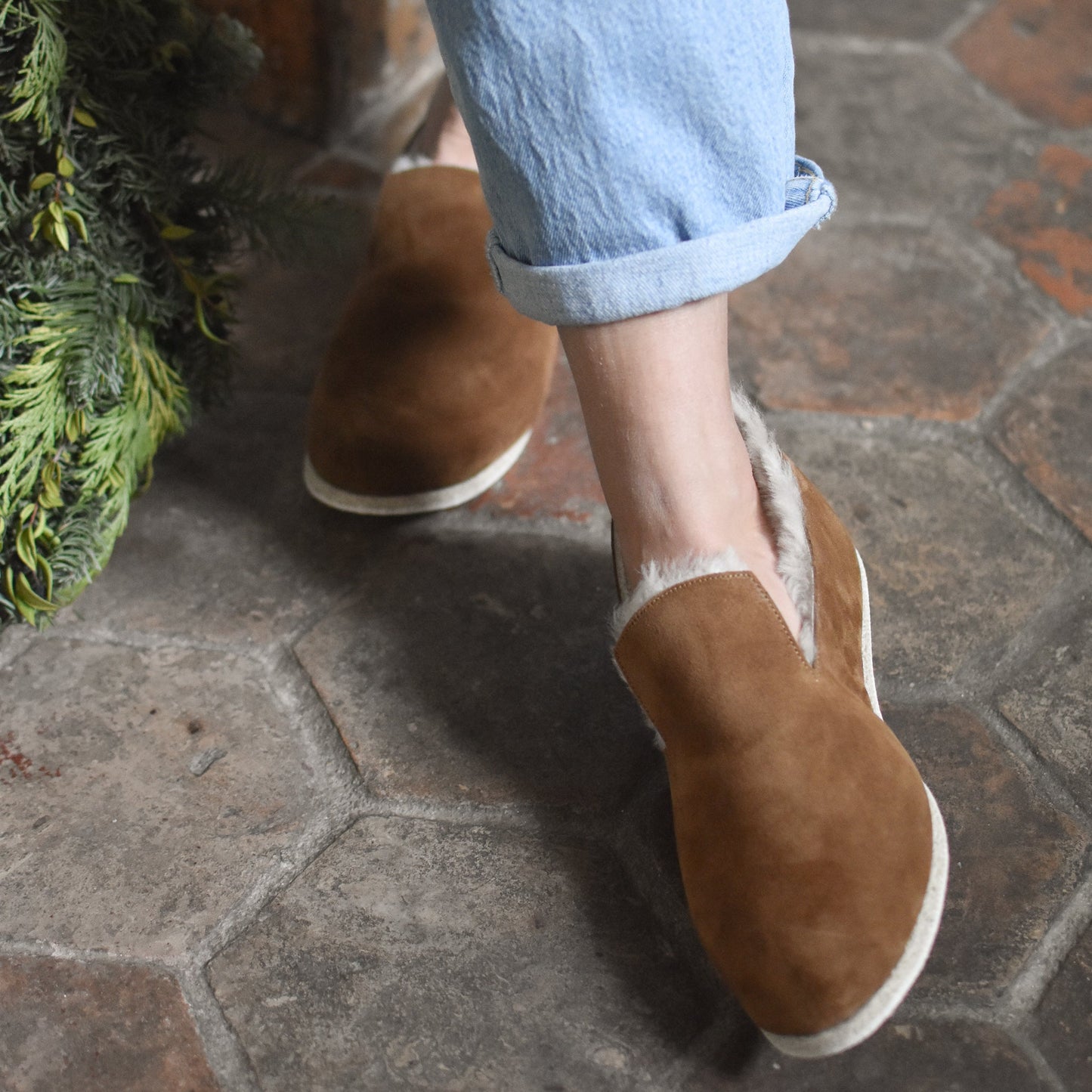 Charentaise Tcha - Cuir Nubuck Femme