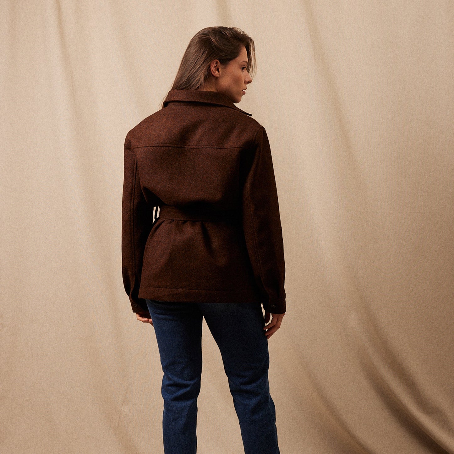 La Veste Saharienne Laine Shetland
